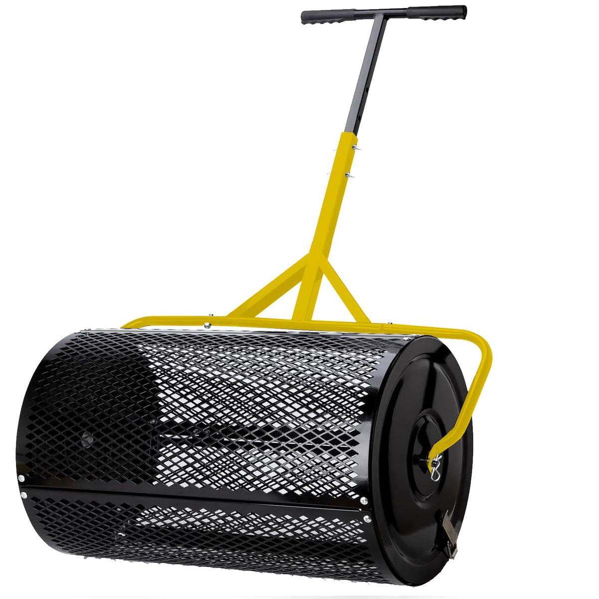 JILLSKY front view of spreader showing wide basket and efficient coverage