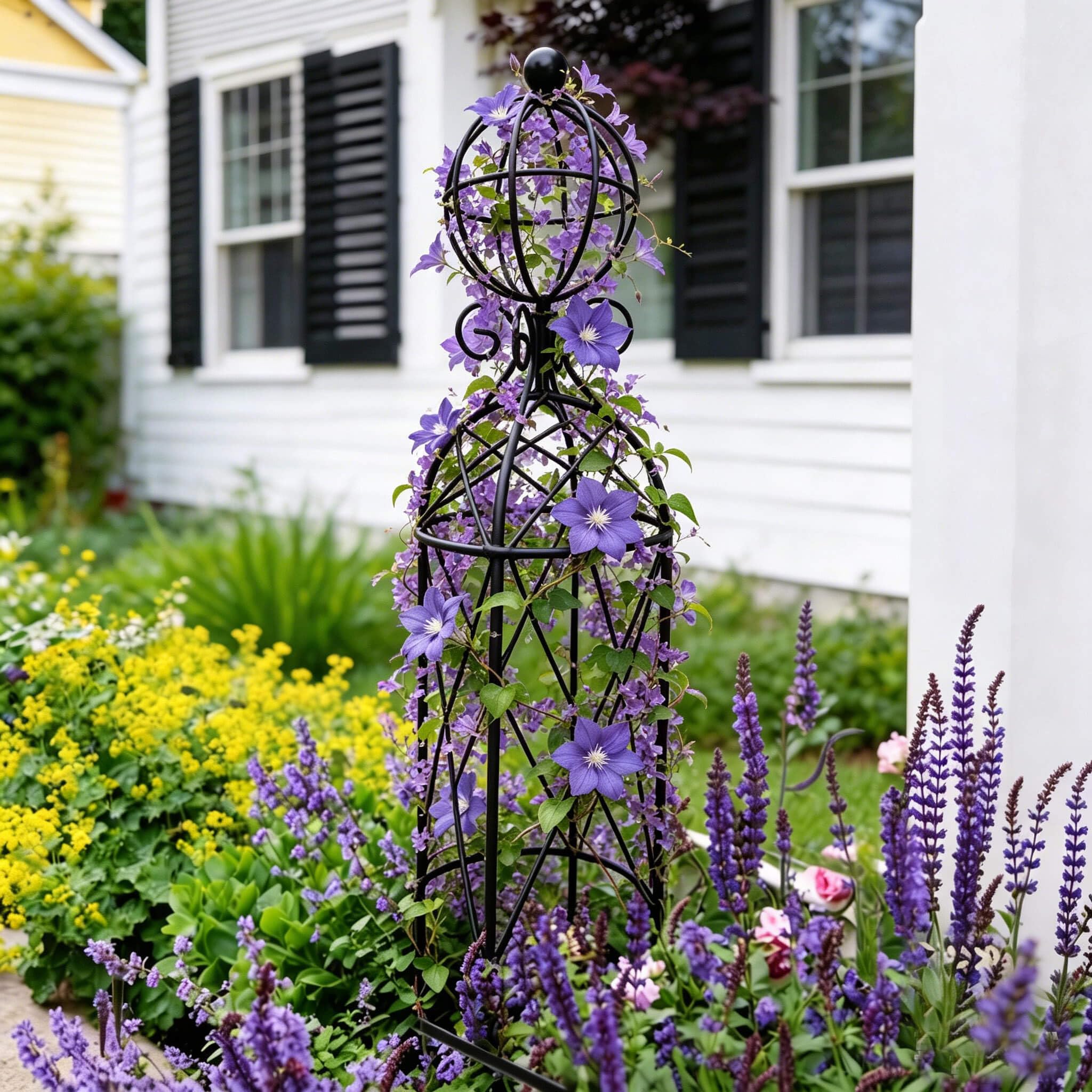 JILLSKY pair on porch pots creating symmetrical styling and instant curb appeal benefit