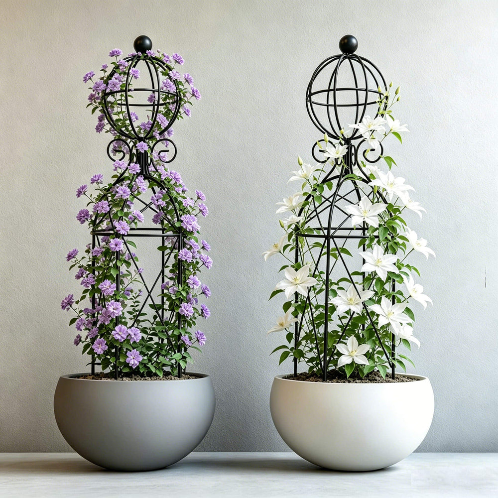 JILLSKY side profile in soil showing sturdy black metal frame and outdoor styling benefit
