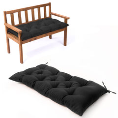 JimysCo front view tufted loveseat cushion showing neat finish and weather-ready look