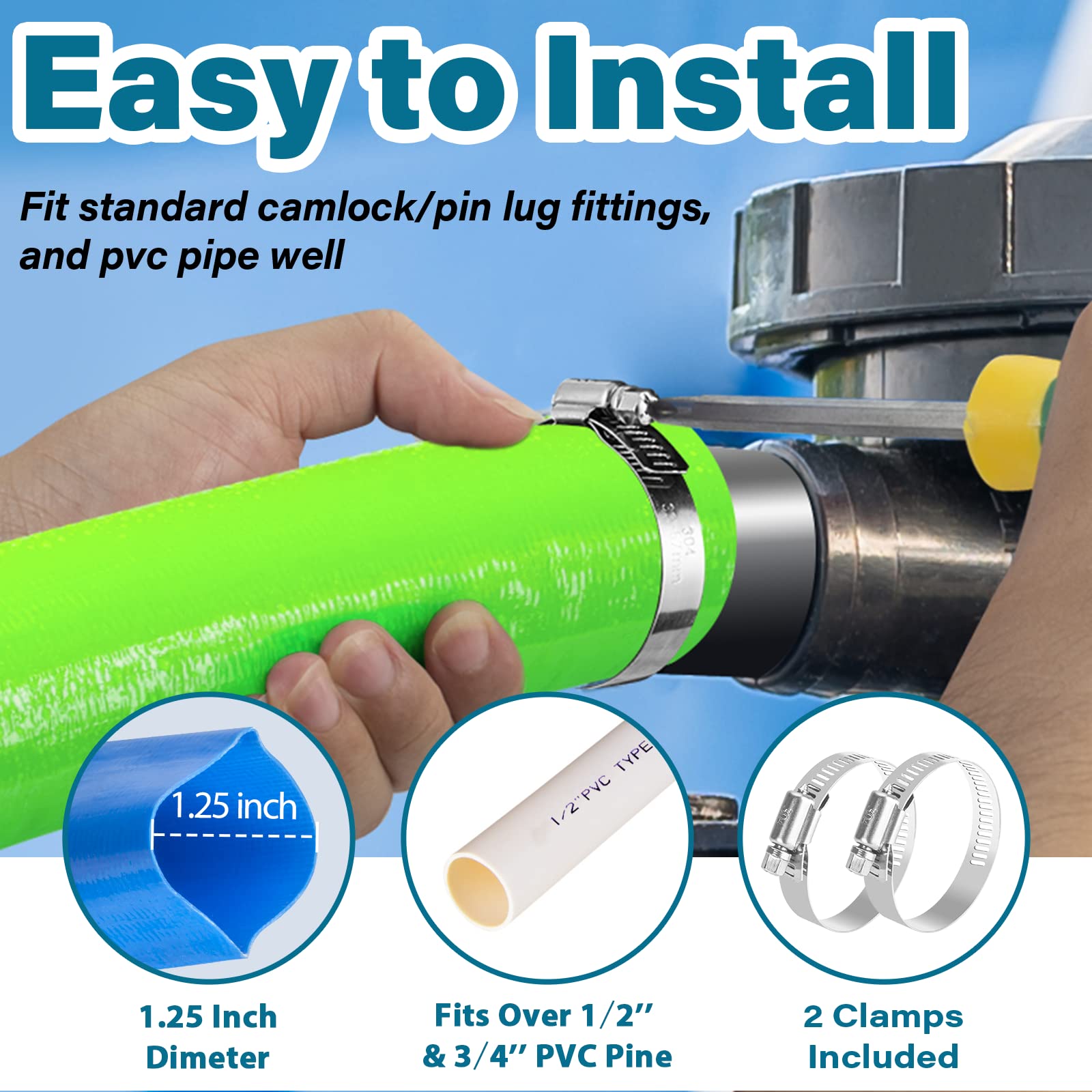 jin&bao stainless steel clamp securing hose to outlet for leak-resistant connection