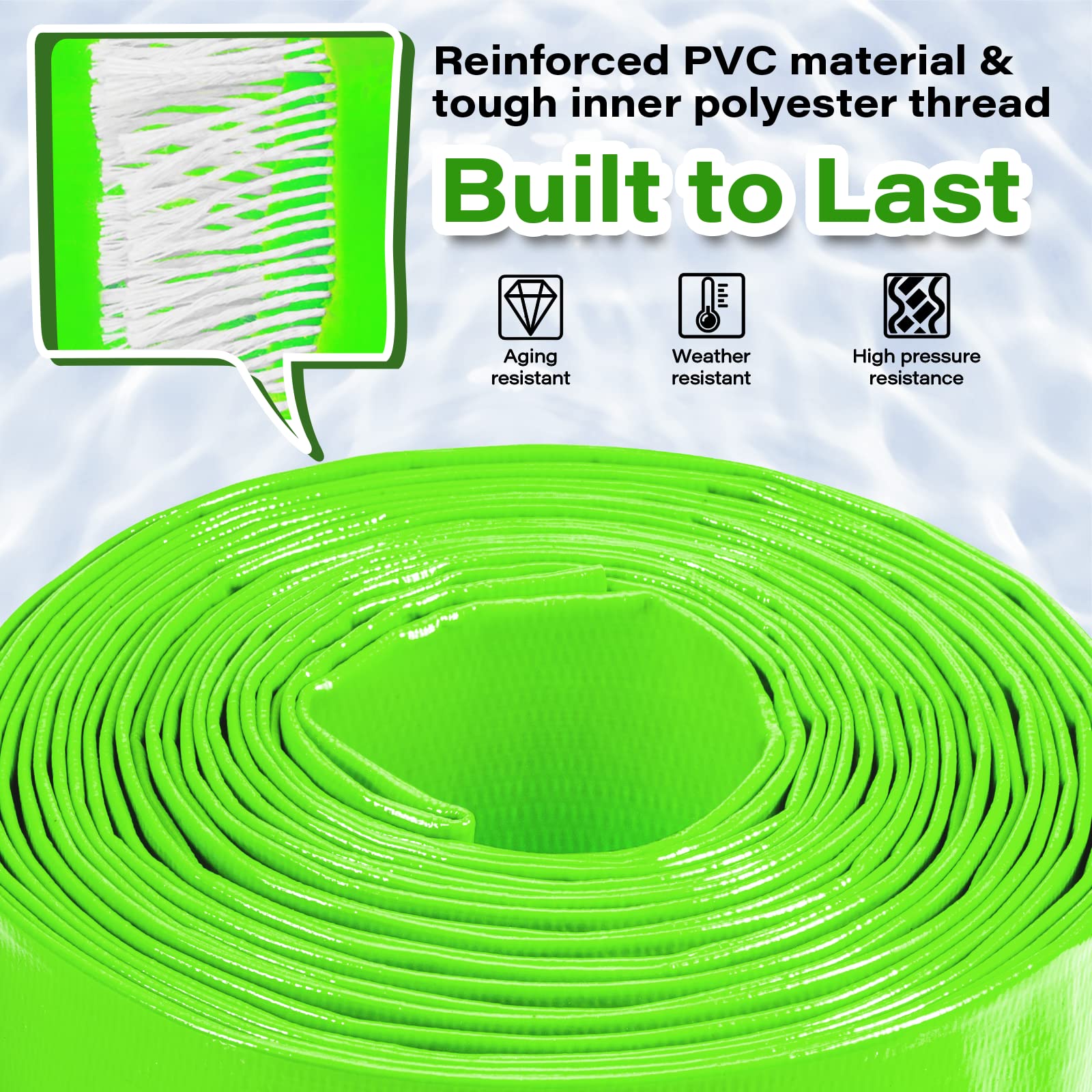Jin&Bao hose attached to filter outlet with clamp showing secure leak-resistant connection