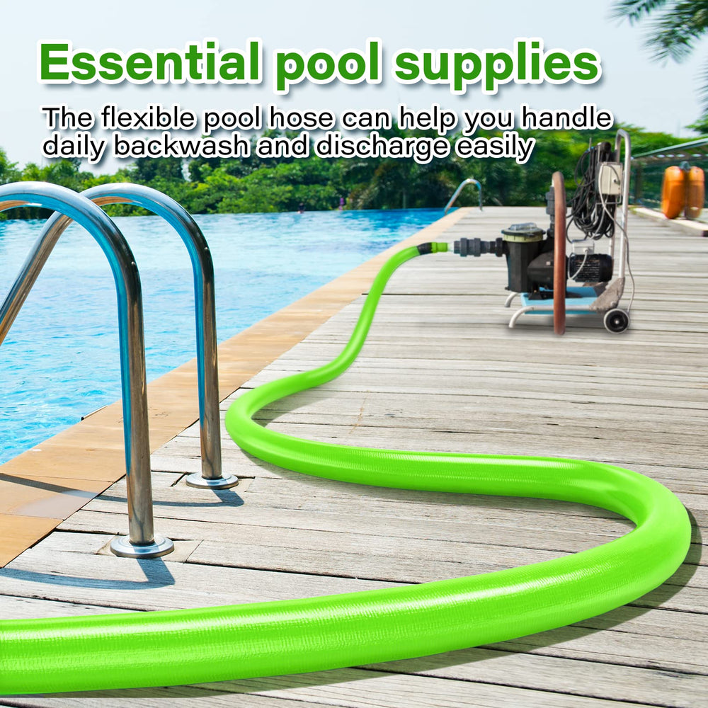 Jin&Bao hose discharging pool backwash water demonstrating efficient debris removal