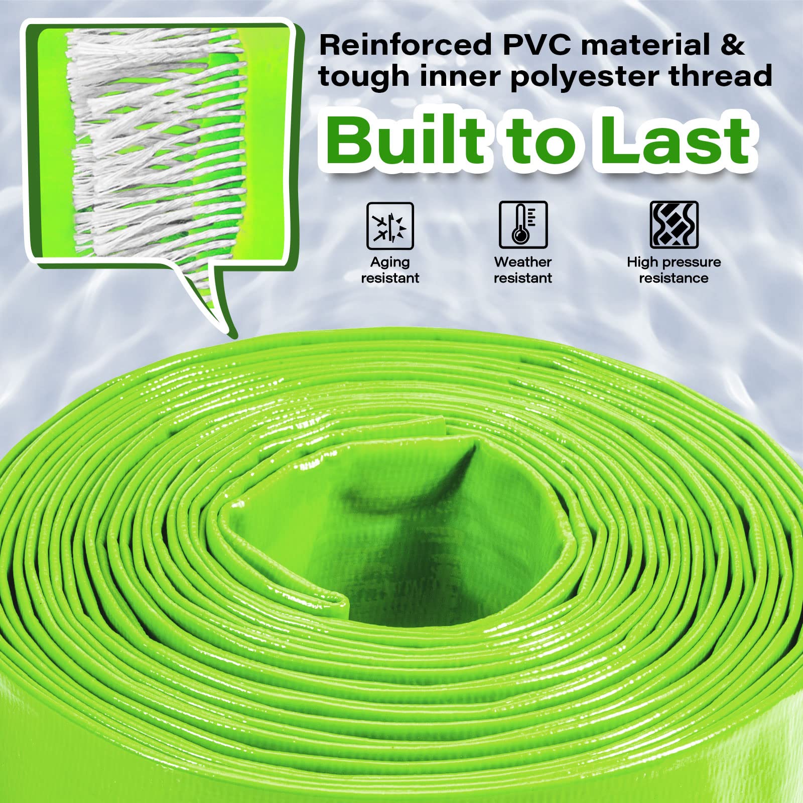 jin&bao hose attached to pool filter during backwash for efficient water discharge