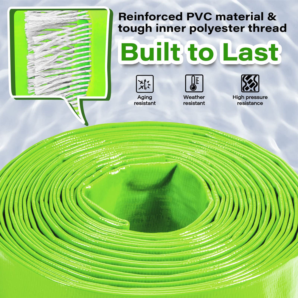 jin&bao hose attached to pool filter during backwash for efficient water discharge