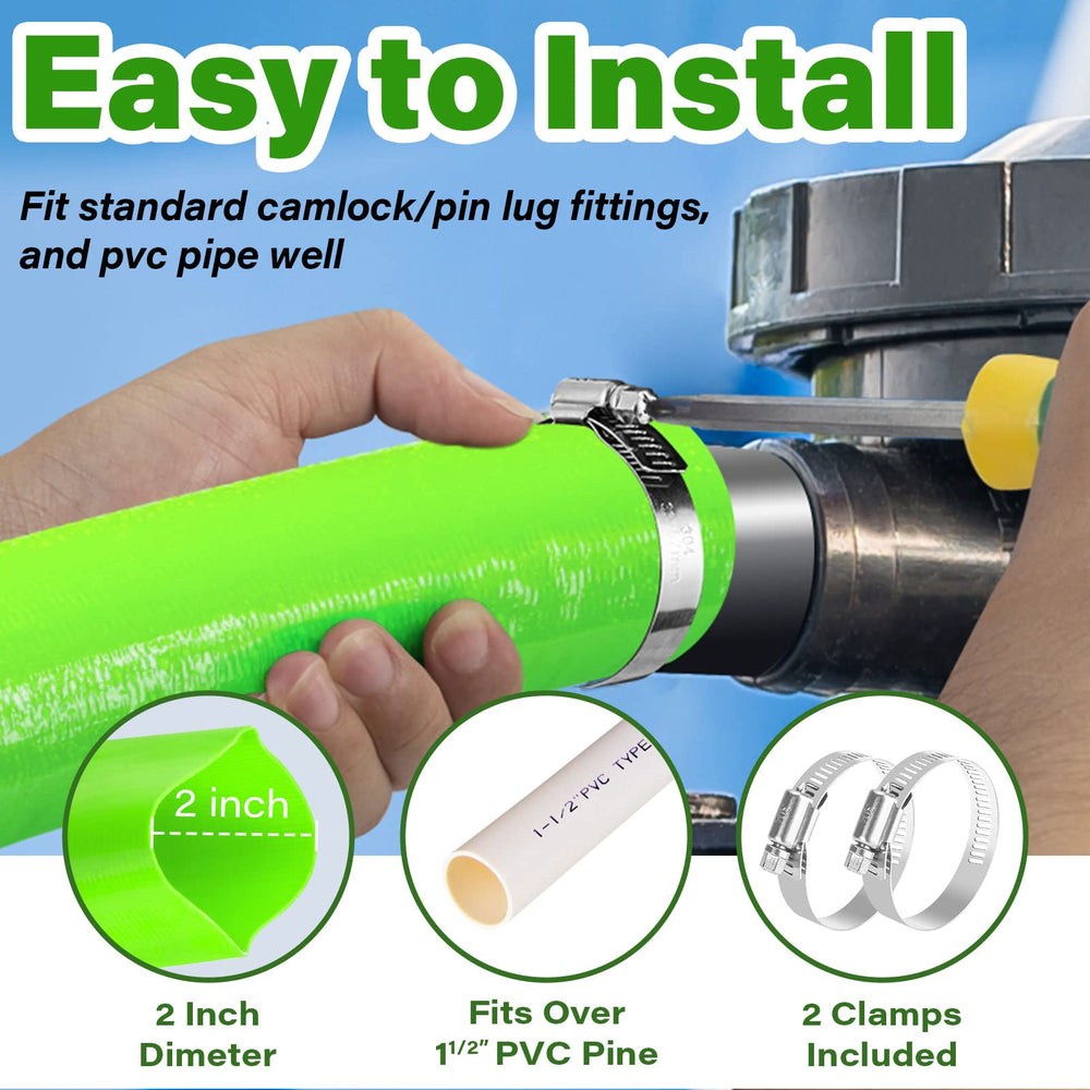Jin&Bao lay-flat hose rolled for storage showing compact space-saving benefit