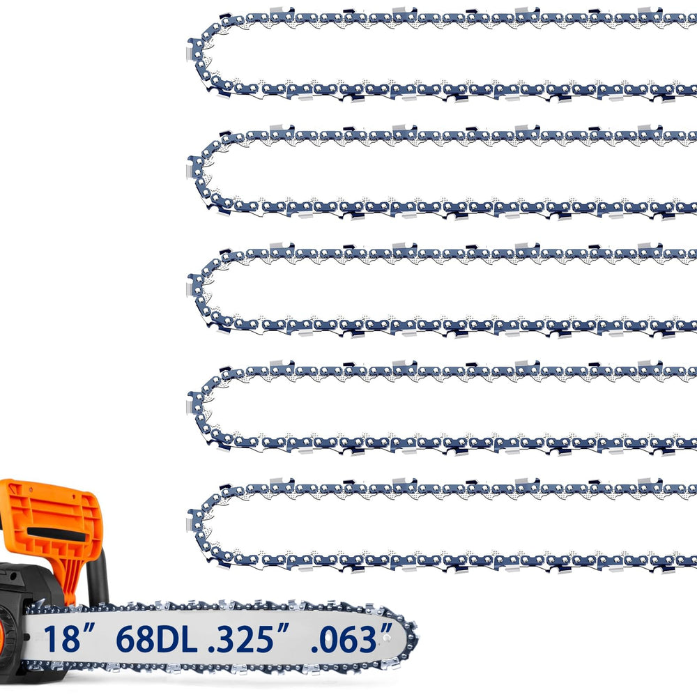 JINFFR 5-pack chains front view showing neat stacked chains and labeling for easy replacement