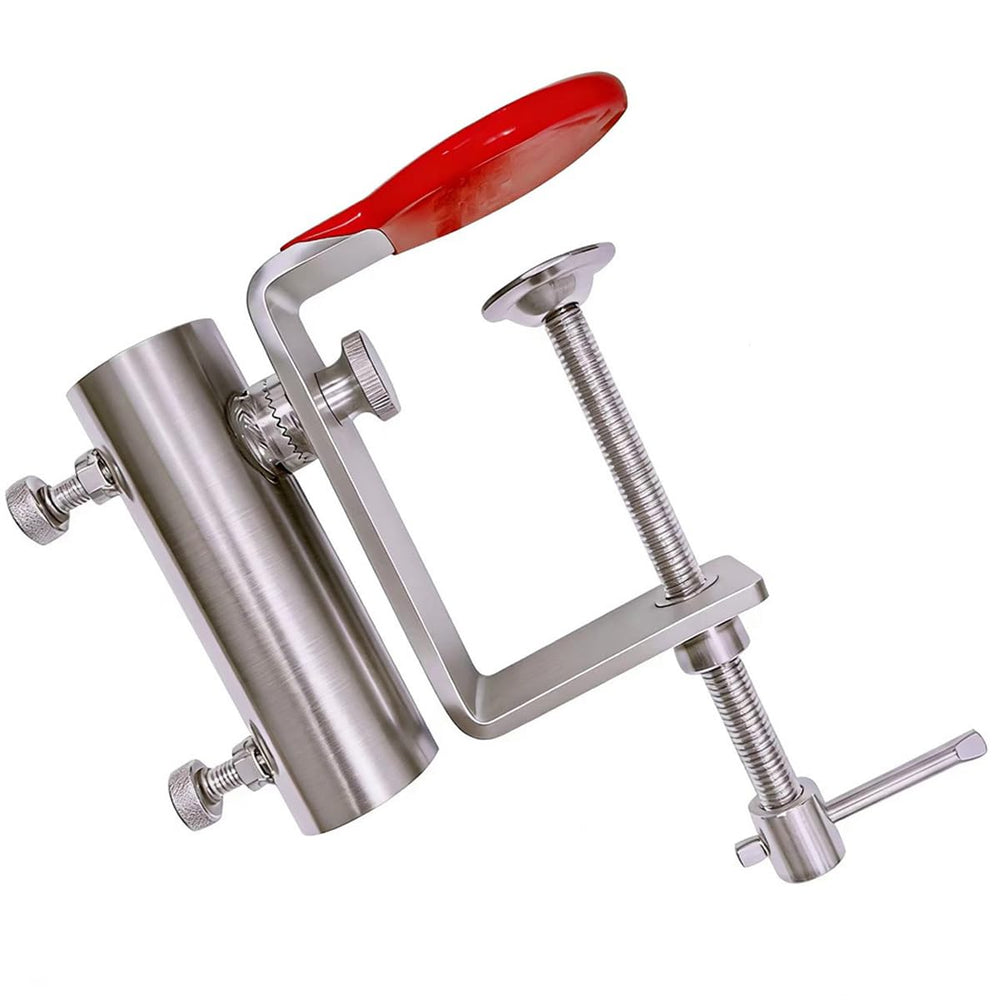 JINHAN clamp front view showing sturdy stainless-steel body and locking knobs for stability
