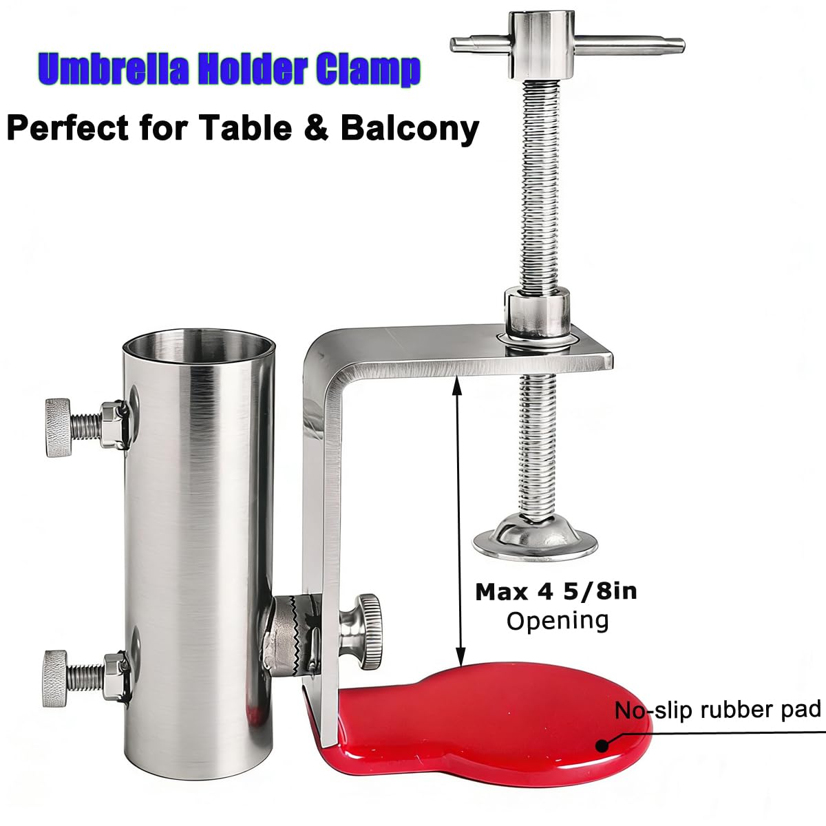 JINHAN rubber-padded jaws detail protecting railing and improving clamp grip