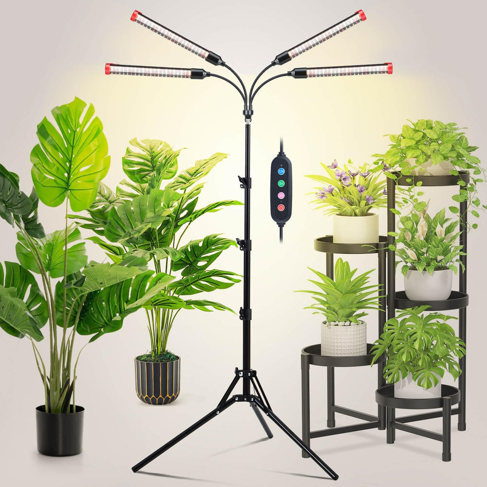 JINHONGTO front view of grow light stand showing upright coverage benefit