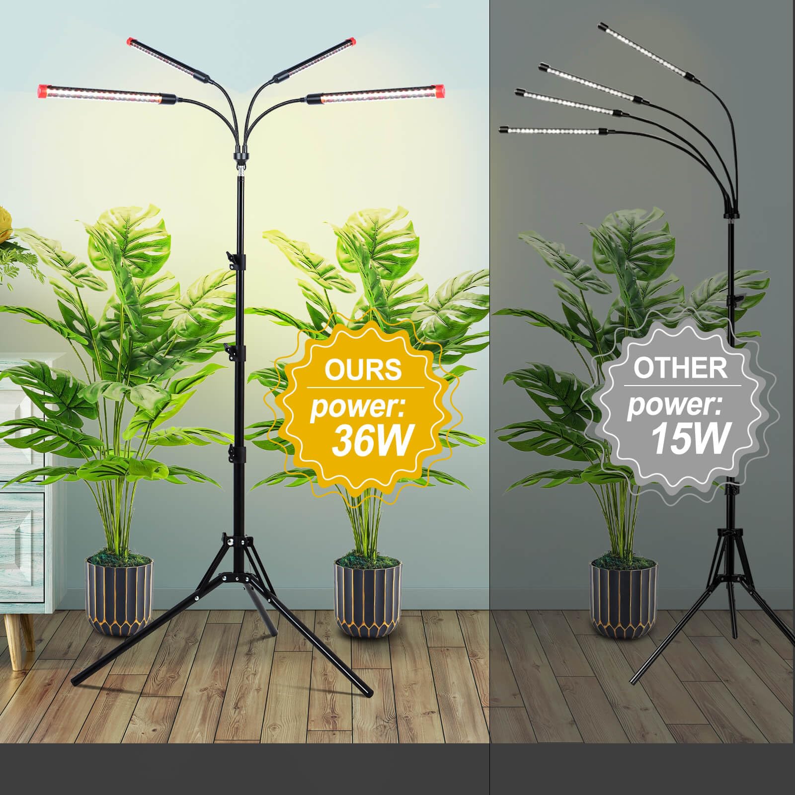 JINHONGTO gooseneck bending to aim light for customized plant coverage
