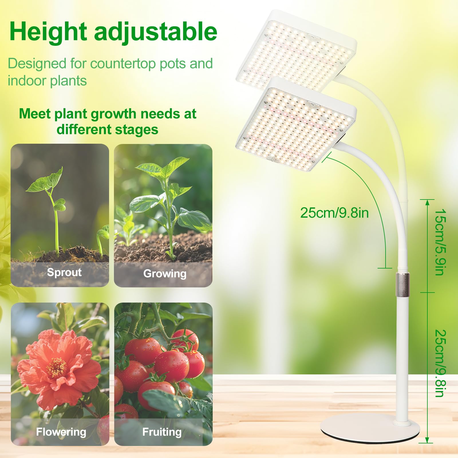 JINHONGTO scale with hand showing lamp size for small indoor gardens