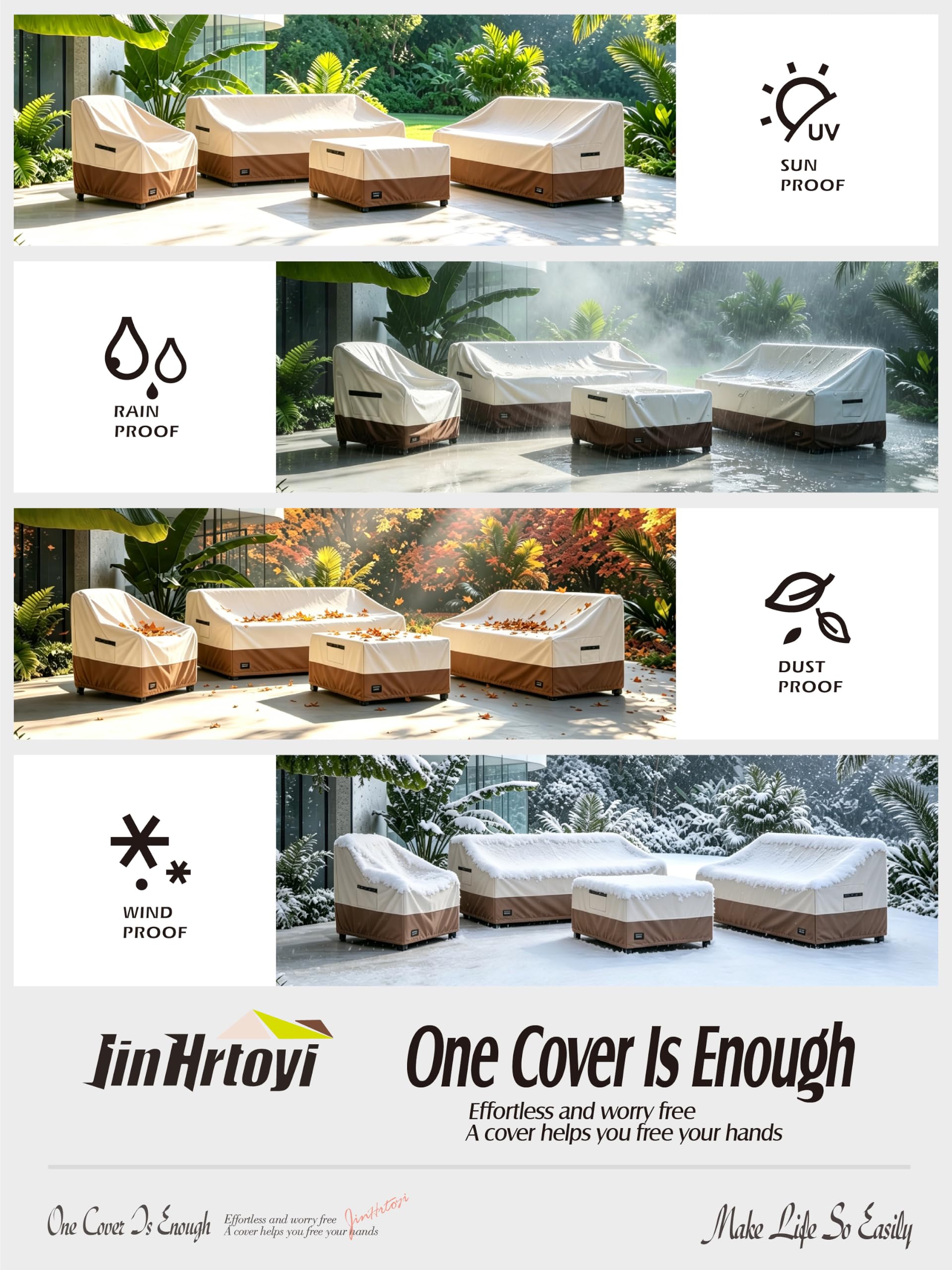 Jin Hrtoyi covered chair on deck showing neutral beige brown style