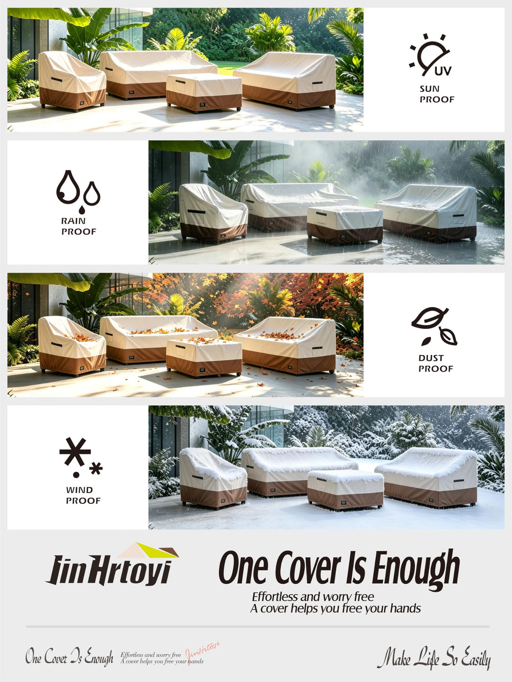 Jin Hrtoyi covered chair on deck showing neutral beige brown style