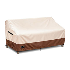 Jin Hrtoyi front view of cover protecting loveseat, keeps furniture dry