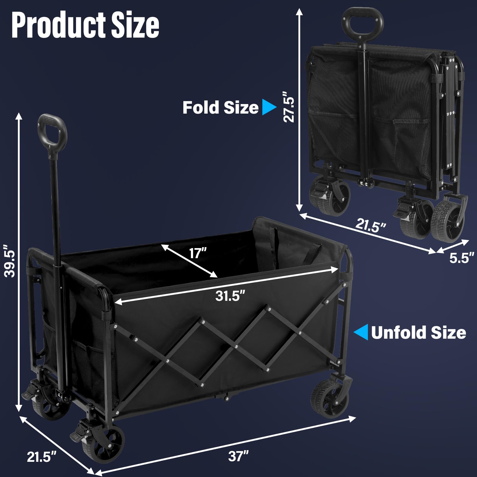 JINIHFW wagon adjustable handle detail for comfortable ergonomic pulling benefit