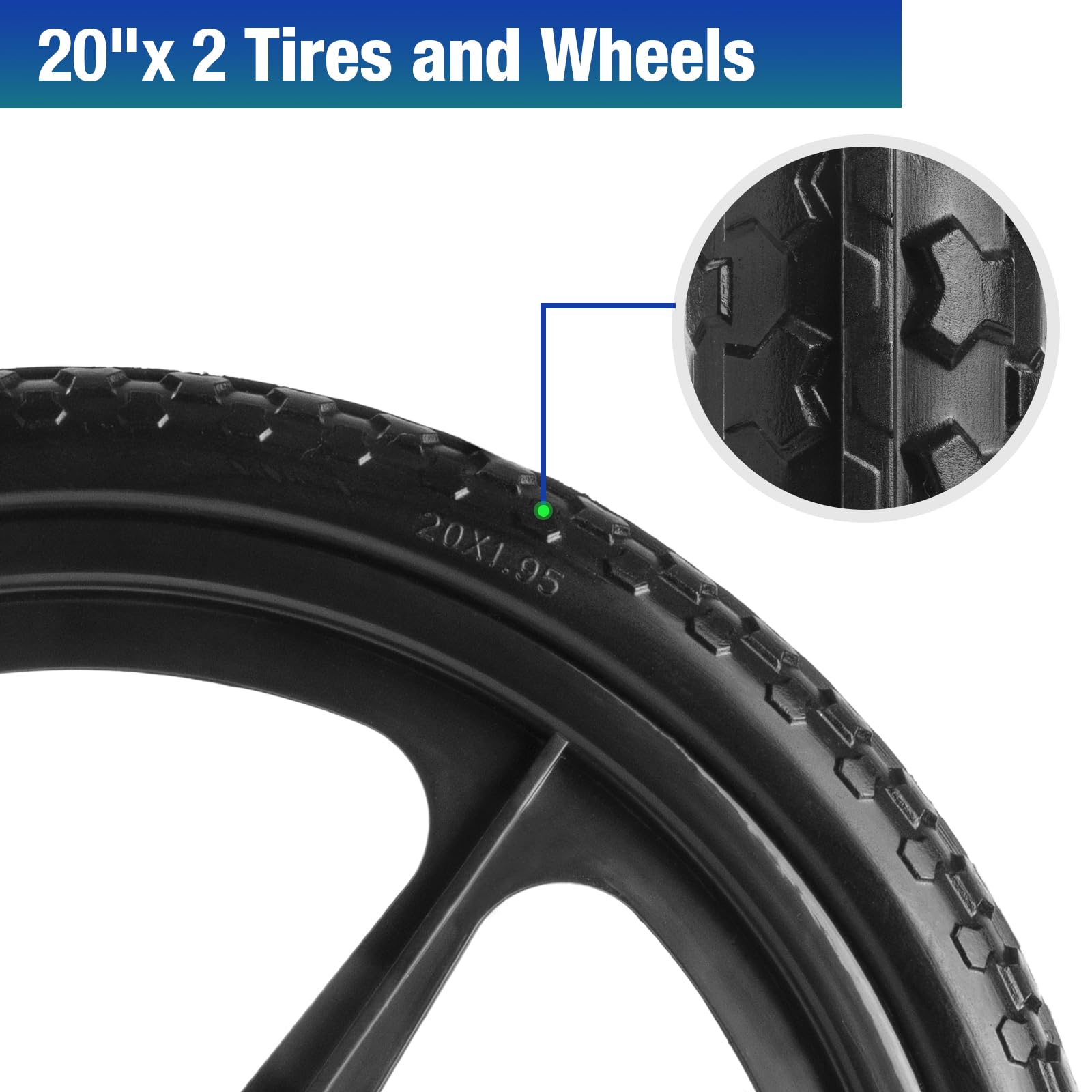 Jinleader close-up of straight-grain tread for improved traction benefit