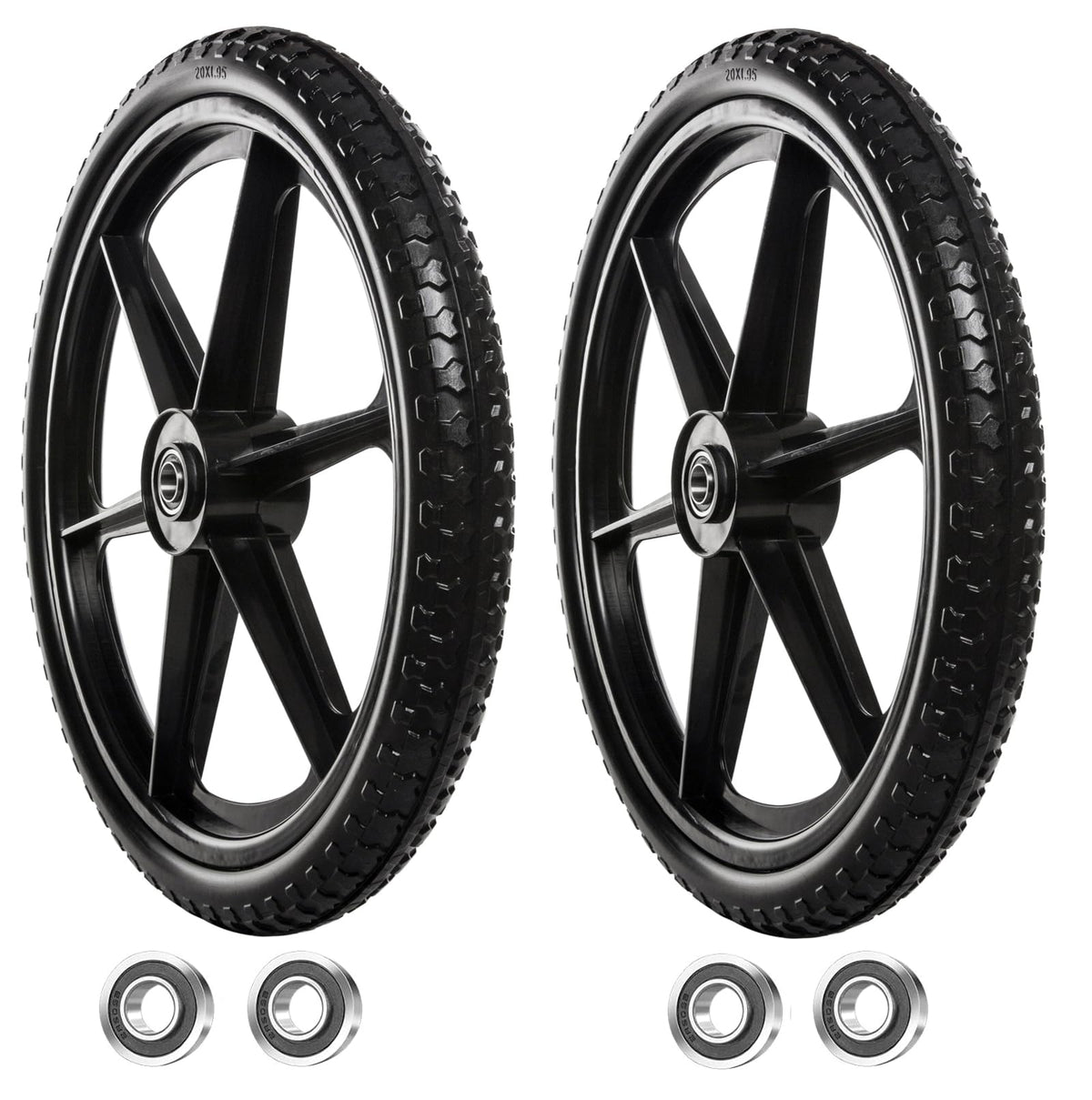 Jinleader front view of 20-inch PU wheel showing fit and design benefits