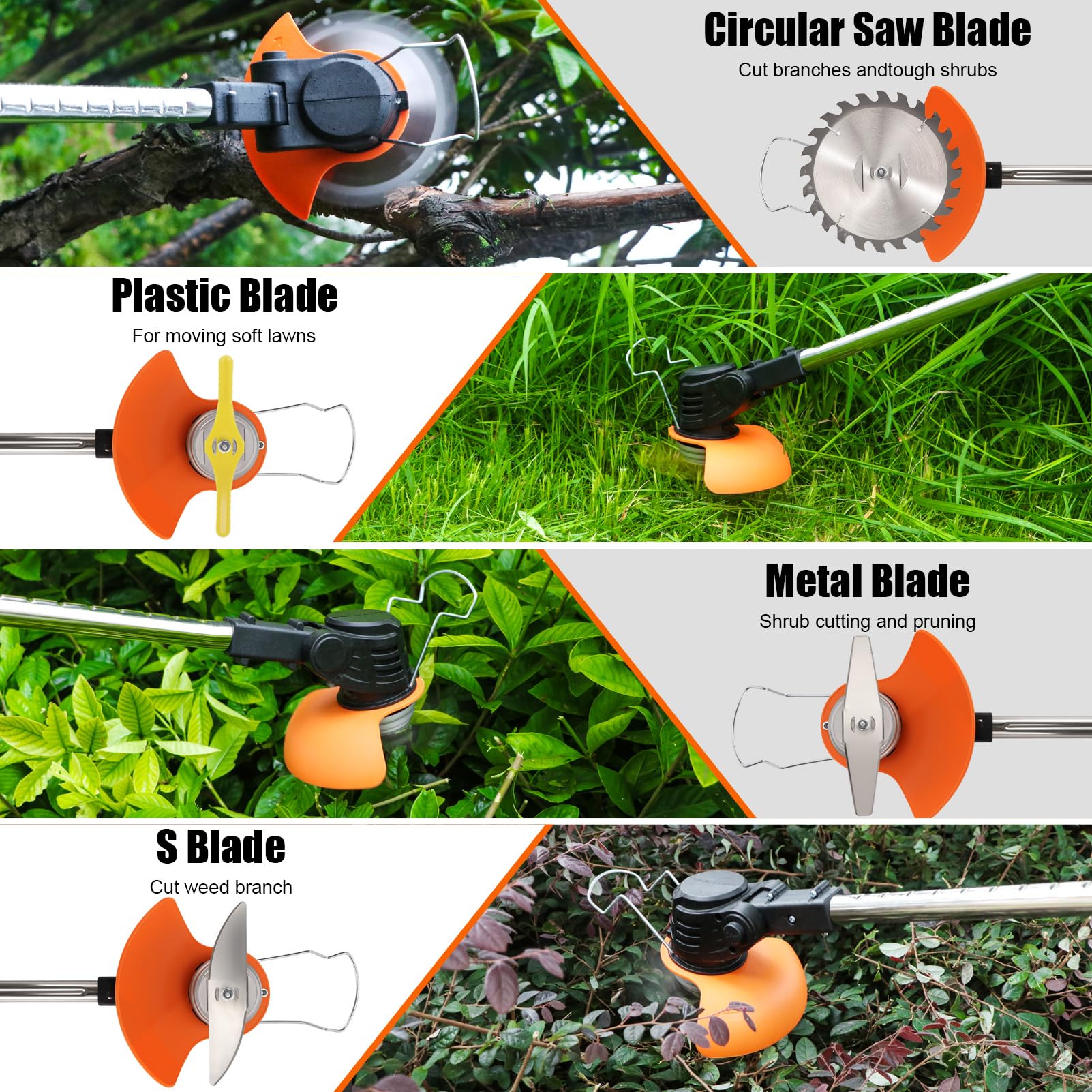 jinniusk closeup of four included blades demonstrating versatile cutting options