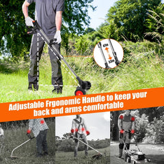 jinniusk ergonomic handle and safety switches providing comfortable controlled grip