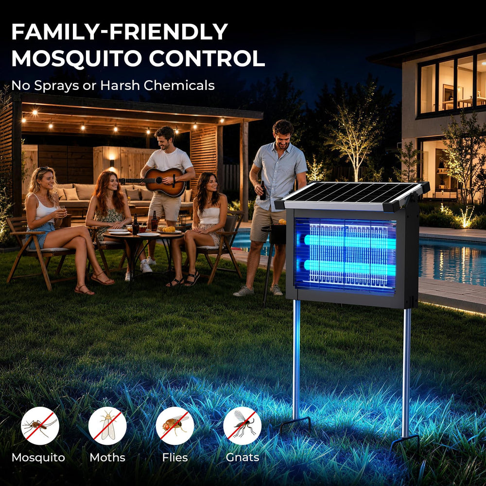 Jinyeda in use on a patio table, keeps dining area free of insects