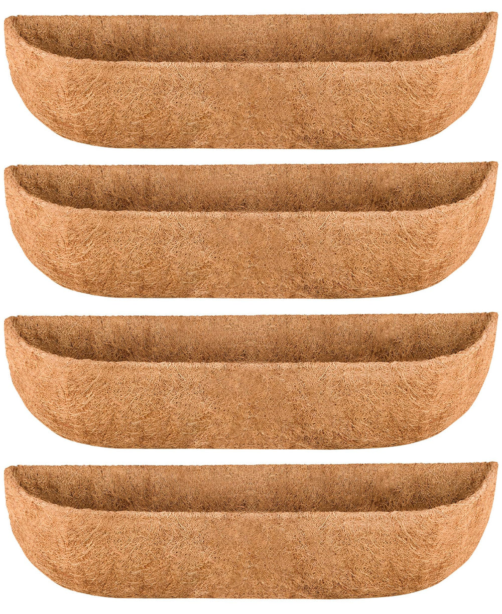 JINYICOCO front view of 4-pack 30-inch liners, durable natural planter protection