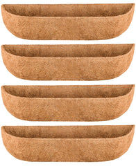 JINYICOCO front view of 4-pack 30-inch liners, durable natural planter protection