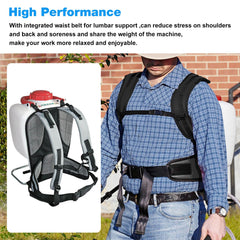 JIOTAR waist belt detail showing lumbar support and reduced back strain