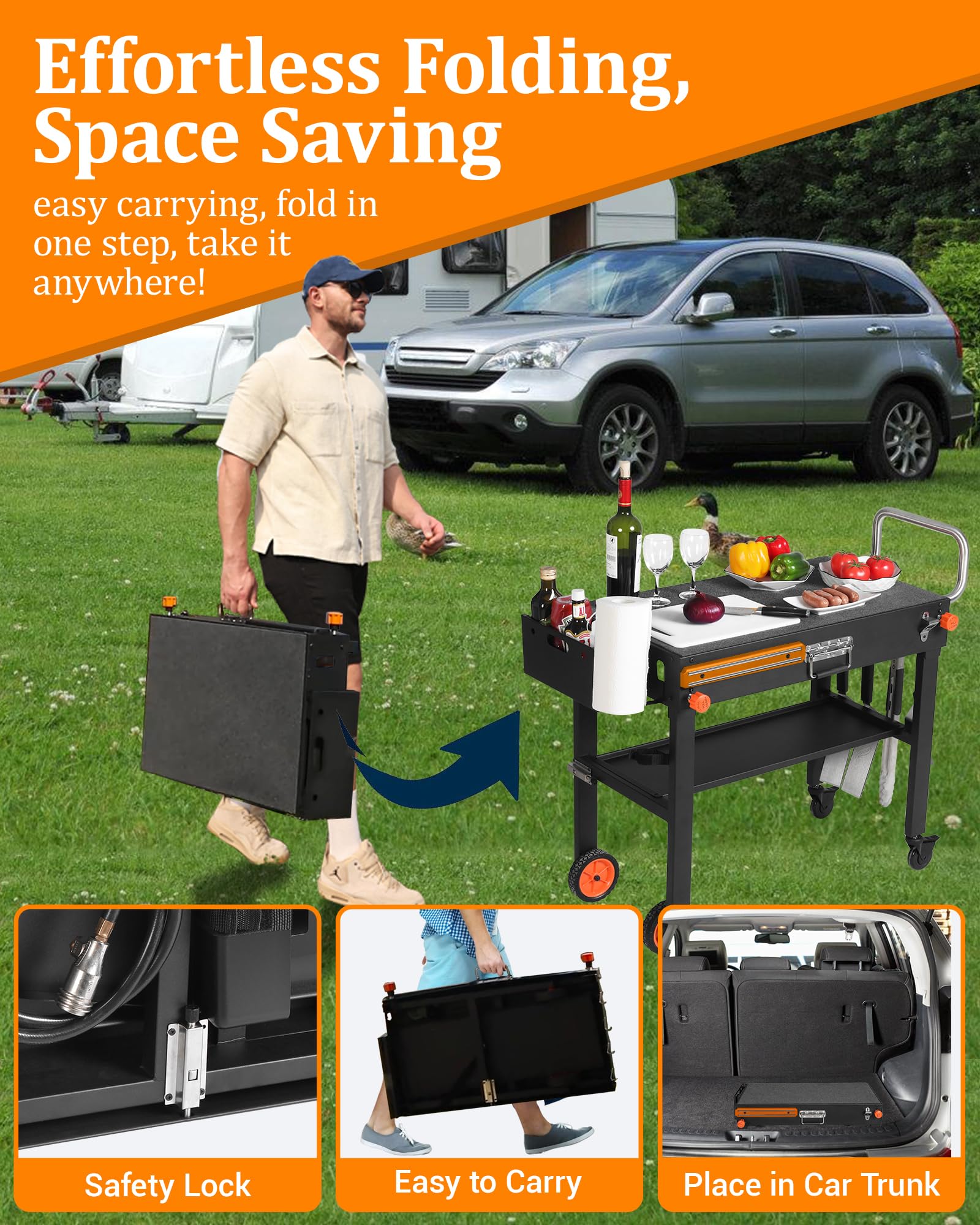 JiRiCHMi side caddy holding spatulas and spices for tidy cooking benefit