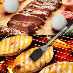 Jishi grill brush and scraper close-up showing heavy-duty cleaning benefit