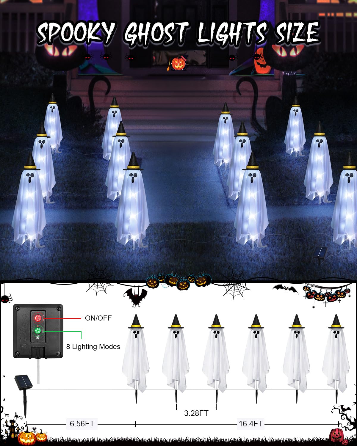 JIXXULVU lifestyle scene of ghosts at a Halloween party boosting festive ambience