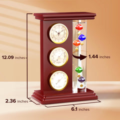 JJ HOME GOODS analog clock barometer and hygrometer cluster for easy weather tracking