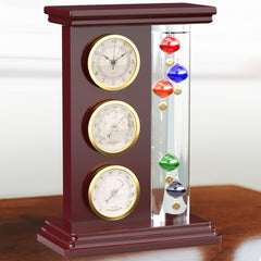 JJ HOME GOODS front view showing thermometer and clock for quick readings