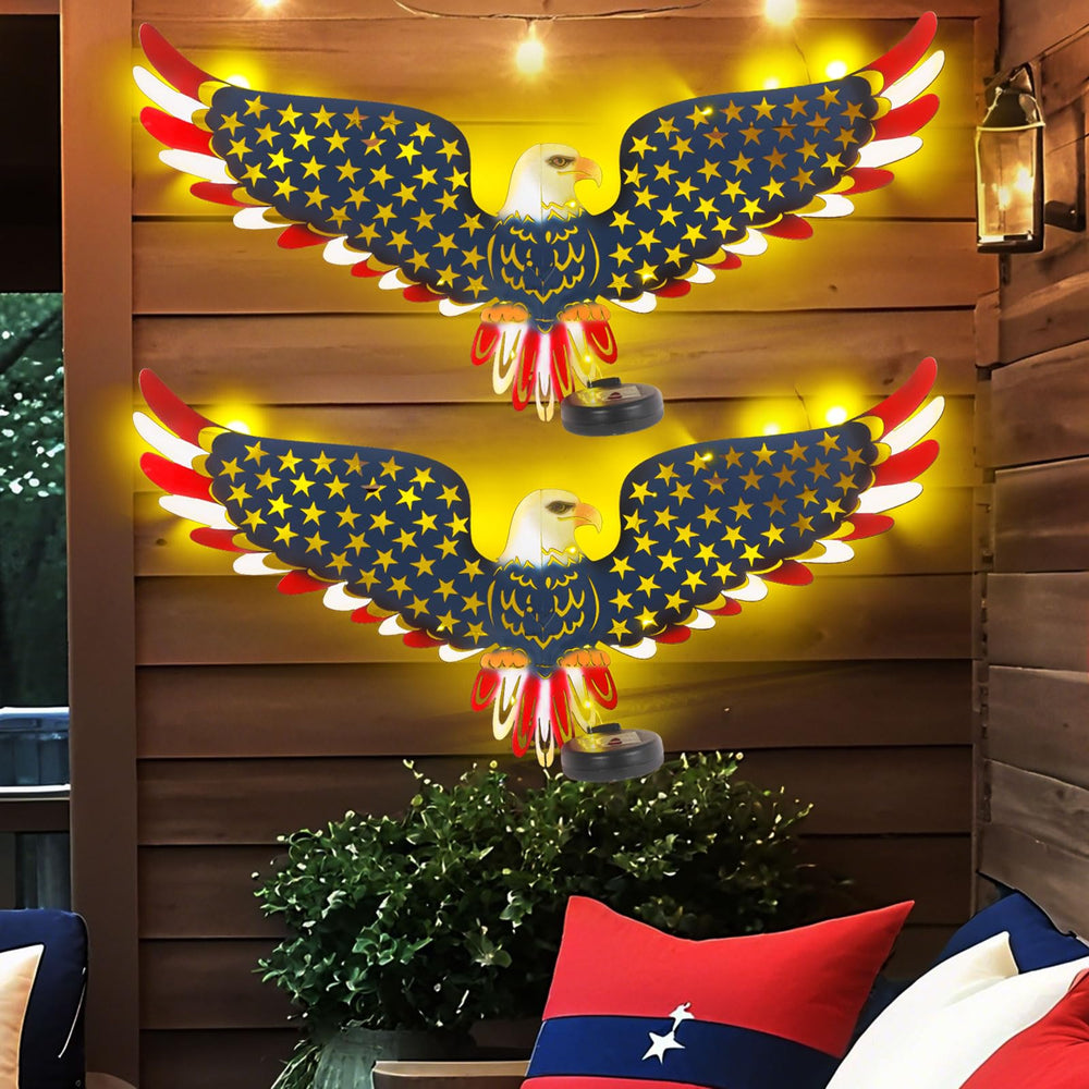 JJALIGHTS eagle front view showing bold silhouette and decorative curb appeal