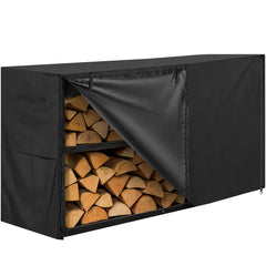 JJASMAMV front view of 5ft firewood cover protecting logs outdoors