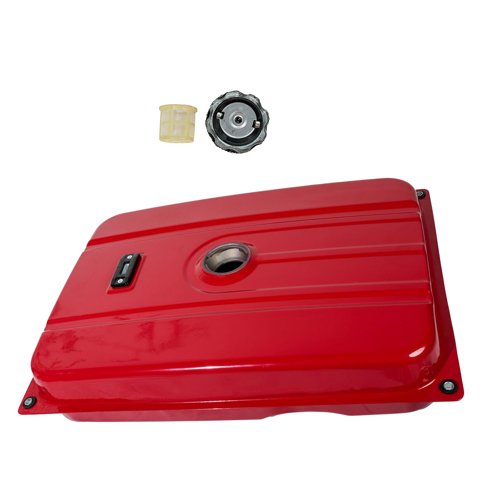 JJing close-up of built-in fuel gauge and rubber grommet for easy installation