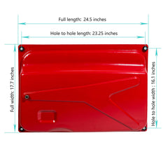 JJing dimensional diagram illustrating hole-to-hole spacing for correct fit