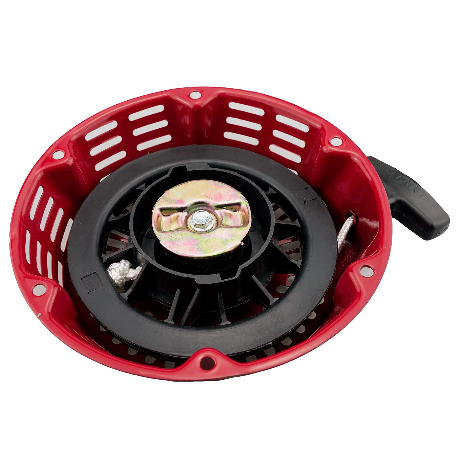 JJing recoil starter assembly showing cord and pulley durability