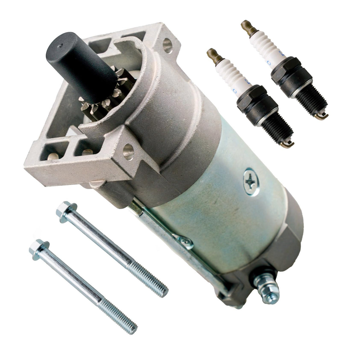 JJing starter front view showing exact OEM fit for easy replacement