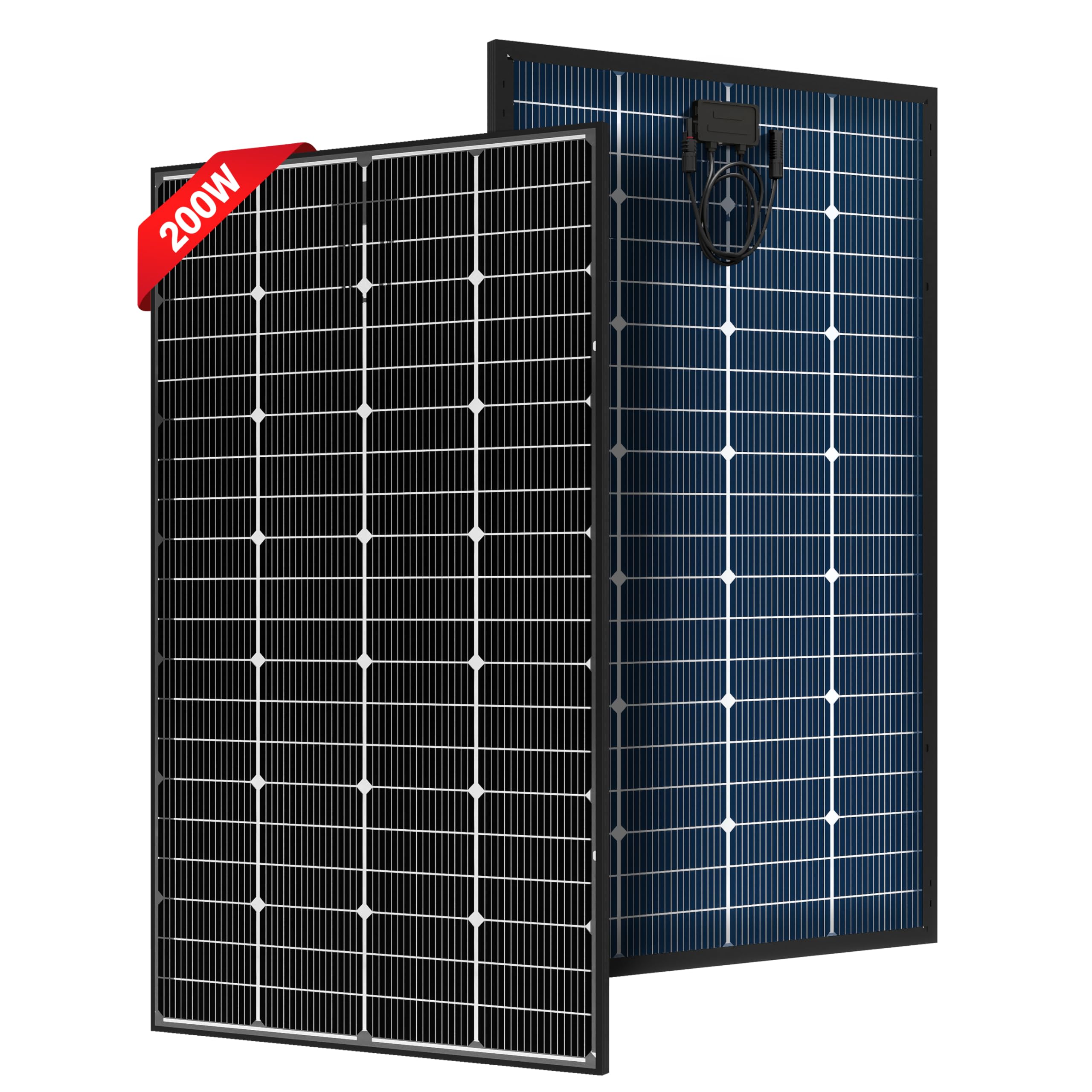 JJN bifacial 200W front view showing full module and panel benefit