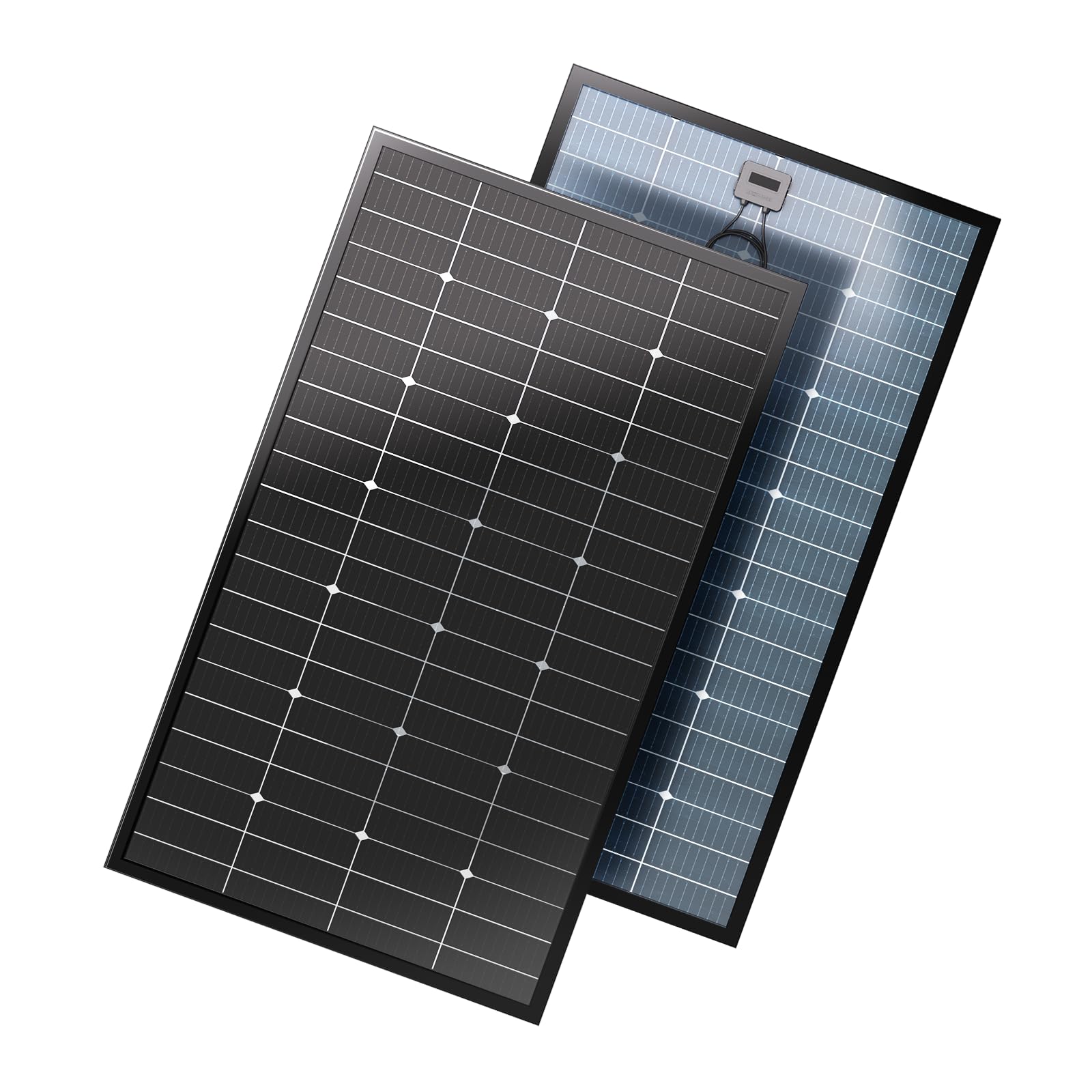 JJN bifacial front view showing full panel and efficient cell layout for higher output