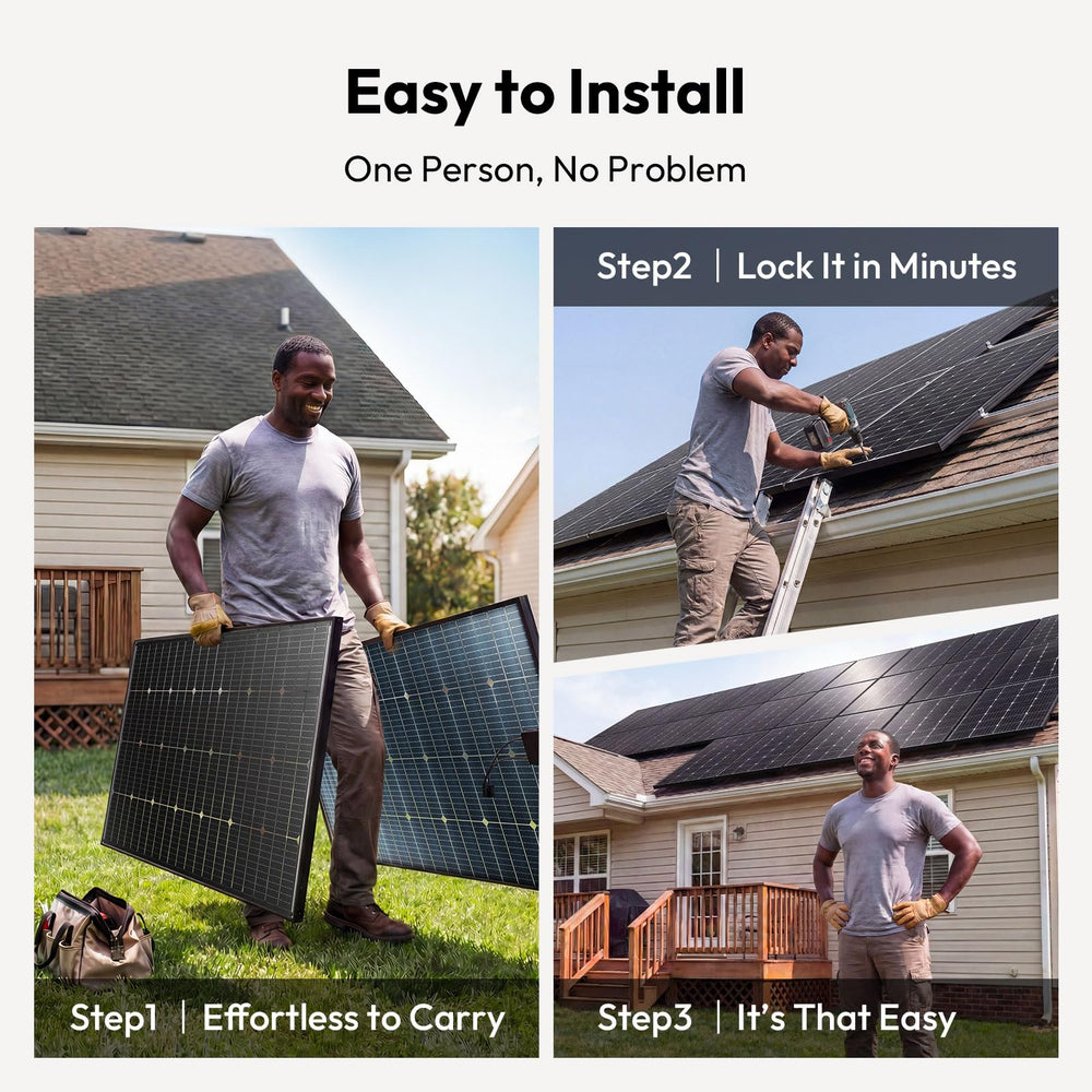 JJN packaged panel with label showing ready-to-install condition and warranty