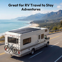 JJN panel mounted on an RV roof providing compact power for travel