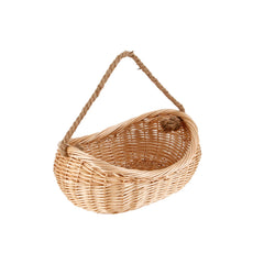 JJSQ front view of wicker basket showing roomy interior and natural look