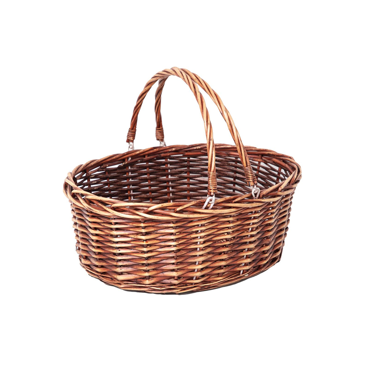 JJSQYLAN wicker basket front view showing large capacity and rustic appeal