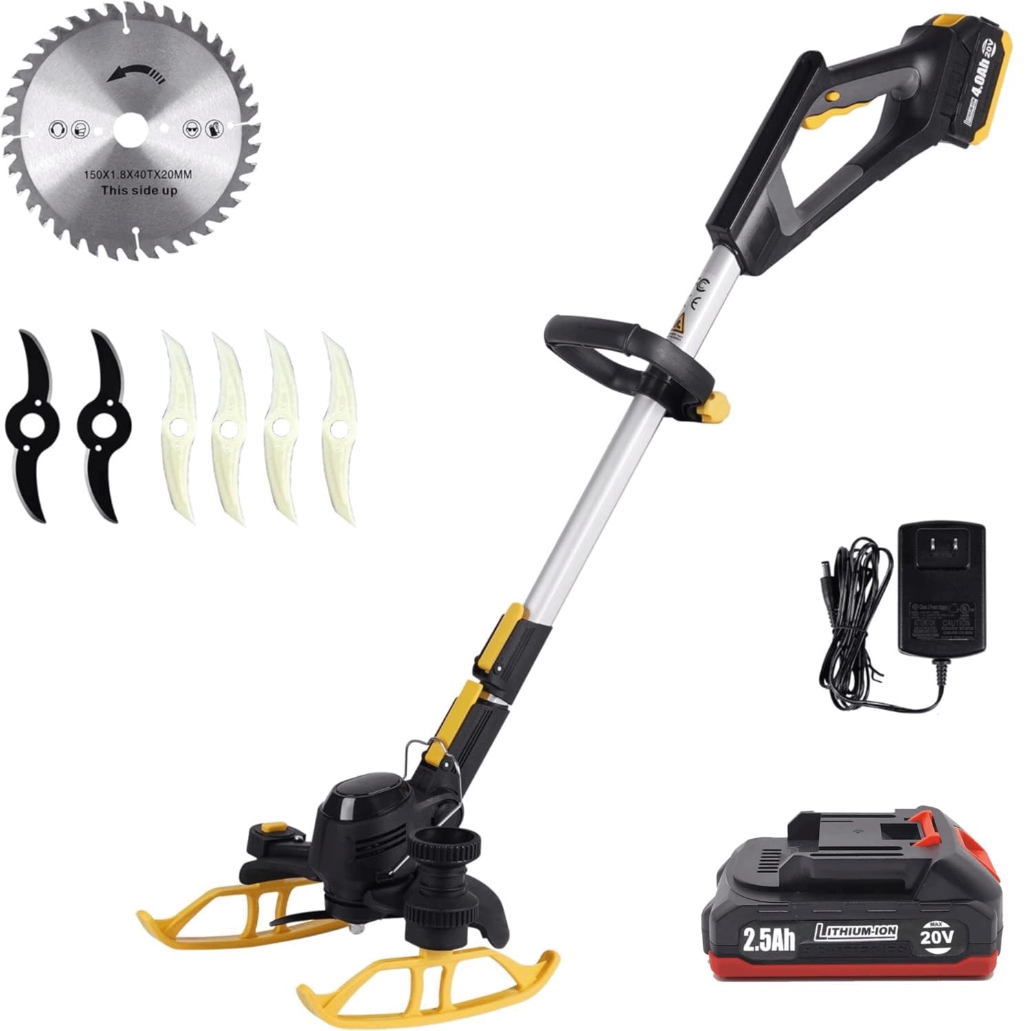 J.KDFVZT front view showing lightweight cordless trimmer and ergonomic handle