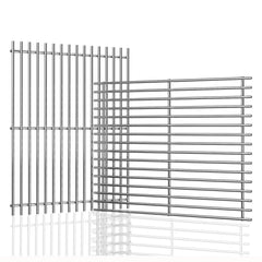 jkxoo front view of two stainless steel grates showing full replacement surface and durability
