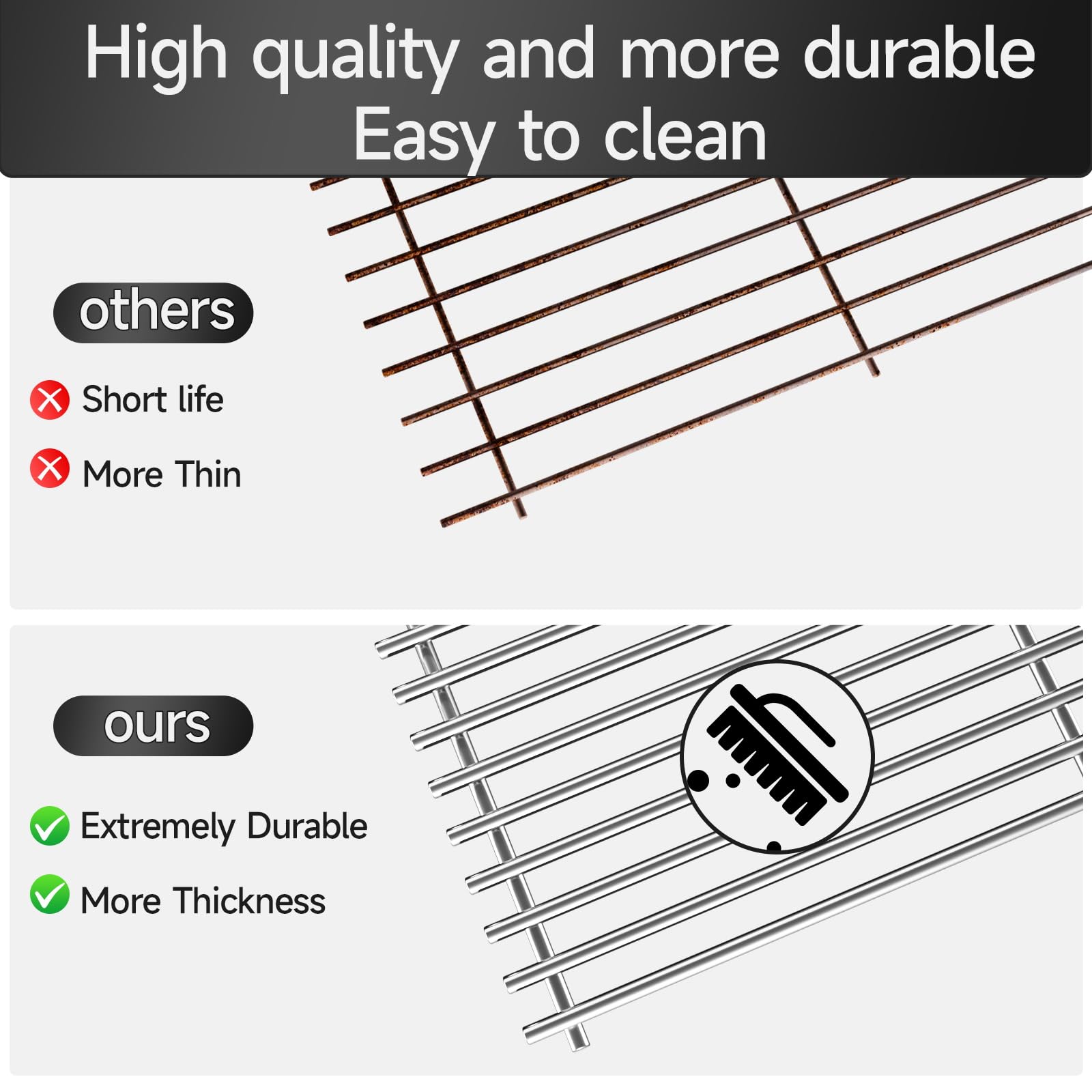 jkxoo grates beside ruler showing exact 17 by 9.5 inch size for accurate replacement