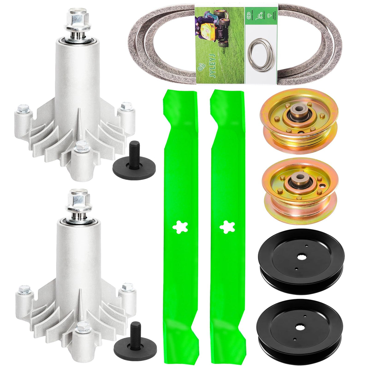 JYLEYJ front layout of 42-inch deck kit showing parts for fast replacement