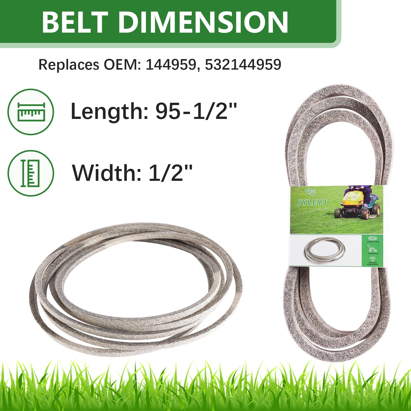 JYLEYJ ruler scale comparison conveying correct part sizes for 42-inch decks